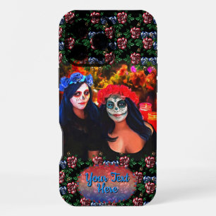 Coque iPhone 16 Pro Max Dia de Los Muertos Catrinas 1718