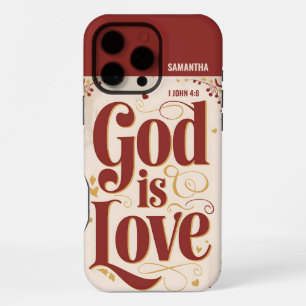 Coque iPhone 16 Pro Max Dieu personnalisé est amour vintage chrétien