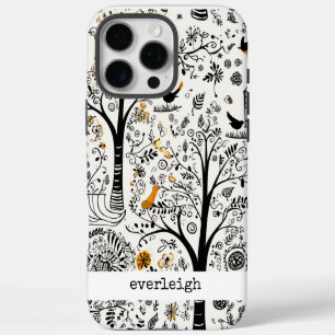 Coque iPhone 16 Pro Max Doodles naturels personnalisés