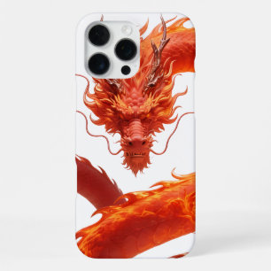 Coque iPhone 16 Pro Max Dragon d'Art de Feu Rouge   Conception de Dragon d