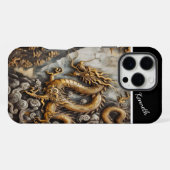 Coque iPhone 16 Pro Max Dragon Doré Ascendant (Verso Horizontal)