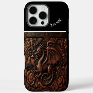 Coque iPhone 16 Pro Max Dragon sculpté sur le sommet d'une montagne