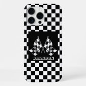 Coque iPhone 16 Pro Max Drapeau à carreaux personnalisé cool (Verso)
