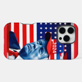 Coque iPhone 16 Pro Max Drapeau américain Donald Trump 2024 (Verso Horizontal)