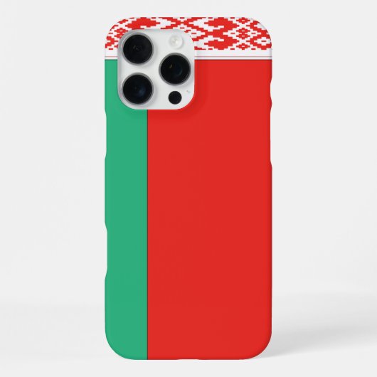 Coque iPhone 16 Pro Max Drapeau BELARUS personnalisable (Verso)