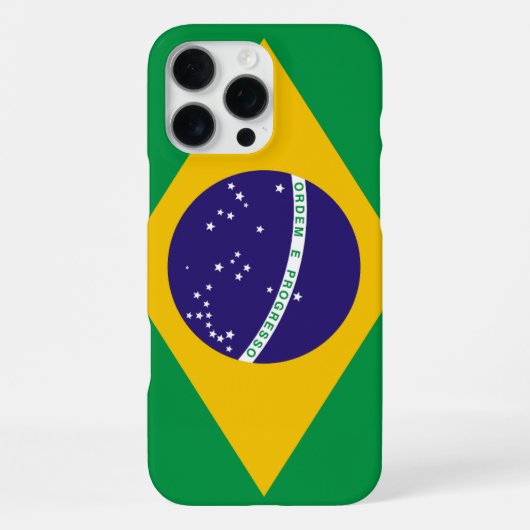 Coque iPhone 16 Pro Max Drapeau Brésil personnalisable (Verso)