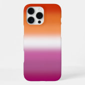 Coque iPhone 16 Pro Max Drapeau de fierté lesbienne à dégradé – Drapeau le (Verso)