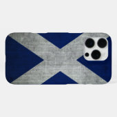 Coque iPhone 16 Pro Max Drapeau de l'Écosse Dark Grunge (Verso Horizontal)