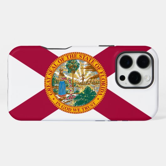Coque iPhone 16 Pro Max Drapeau de l'État de Floride (Verso Horizontal)