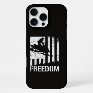Coque iPhone 16 Pro Max Drapeau de liberté de motoneige motoneigisme