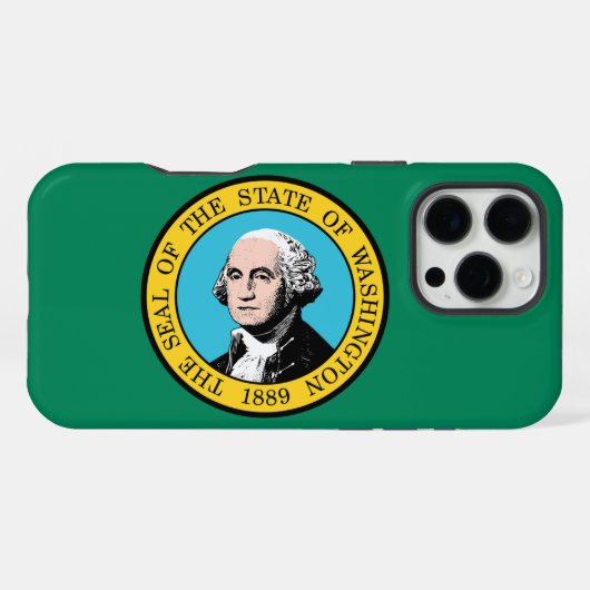 Coque iPhone 16 Pro Max Drapeau de Washington (Verso Horizontal)