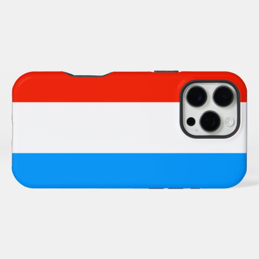 Coque iPhone 16 Pro Max Drapeau du Luxembourg (Verso Horizontal)