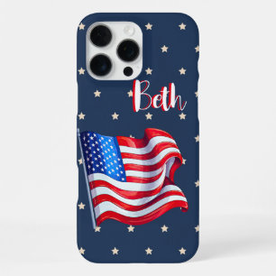 Coque iPhone 16 Pro Max Drapeau étoilé patriotique personnalisé