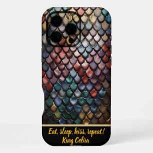 Coque iPhone 16 Pro Max écailles de serpent vibrantes dans la nature