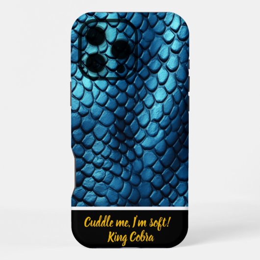 Coque iPhone 16 Pro Max Éclairage bleu serpent peau profonde (Verso)