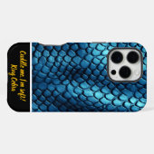 Coque iPhone 16 Pro Max Éclairage bleu serpent peau profonde (Verso Horizontal)