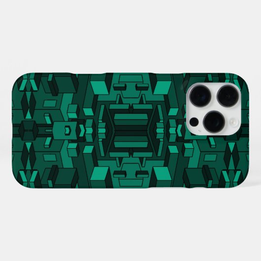Coque iPhone 16 Pro Max Écran de téléphone vert Emerald (Verso Horizontal)
