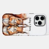 Coque iPhone 16 Pro Max Écureuils Cute Personnalisés Couple Aimer Animaux (Verso Horizontal)