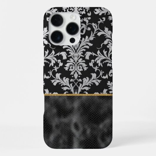 Coque iPhone 16 Pro Max Élégance Damassée Opulente (Verso)