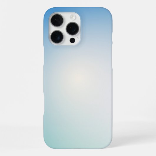 Coque iPhone 16 Pro Max Élégant dégradé de bleu clair et blanc (Verso)