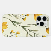 Coque iPhone 16 Pro Max Élégant Étui de Téléphone Fleur Jaune Sauvage (Verso Horizontal)
