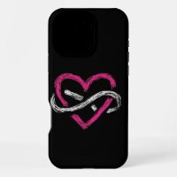 Élégant noir élégant Infinité Noir Coeur