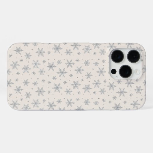 Coque iPhone 16 Pro Max Elegant Silver Snowflake | Winter Holiday  (Verso Horizontal)