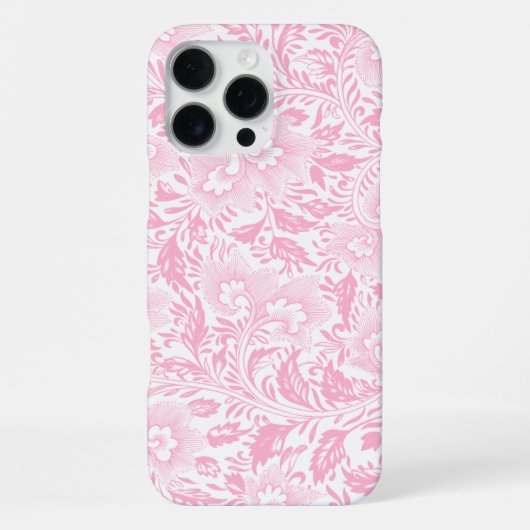 Coque iPhone 16 Pro Max Élégants étuis iPhone avec motif floral rose prote (Verso)