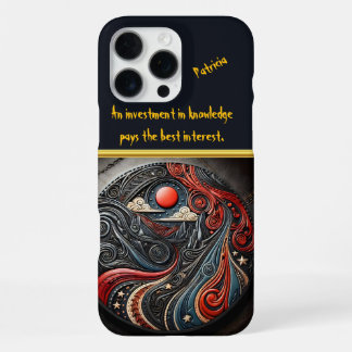 Coque iPhone 16 Pro Max Éléments cosmiques dans un design circulaire