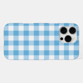 Coque iPhone 16 Pro Max En vichy bleu (Verso Horizontal)