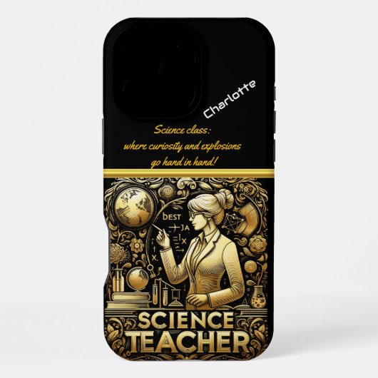 Coque iPhone 16 Pro Max Enseignant inspirant explorant la connaissance (Verso)