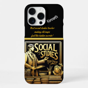 Coque iPhone 16 Pro Max Enseignant motivé en sciences sociales