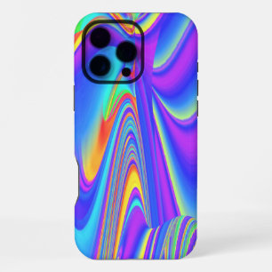 Coque iPhone 16 Pro Max Esprit de brise estivale, Abstrait 3D Rainbowart
