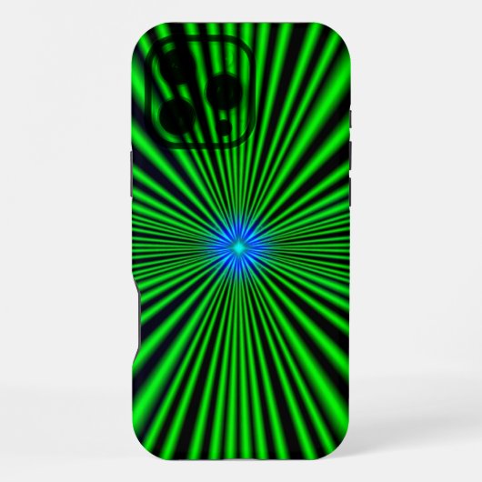 Coque iPhone 16 Pro Max Étoile bleue sur fond vert clair (Verso)