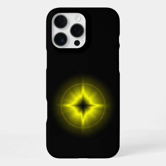 Coque iPhone 16 Pro Max Étoile jaune sur fond noir (Verso)