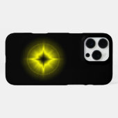 Coque iPhone 16 Pro Max Étoile jaune sur fond noir (Verso Horizontal)