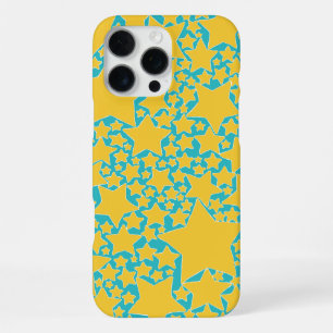 Coque iPhone 16 Pro Max Étoiles, Étoiles, Étoiles en Turquoise et Jaune