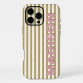 Coque iPhone 16 Pro Max Étudiante infirmière diplômée rayure pastel olive (Verso)