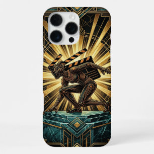Coque iPhone 16 Pro Max Étui Art Déco Rétro Sci-Fi pour iPhone 16 Pro Max