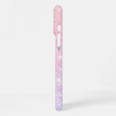 Coque iPhone 16 Pro Max Étui de téléphone à paillettes rose fuchsia violet (Côté gauche)