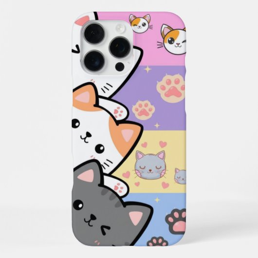 Coque iPhone 16 Pro Max Étui de téléphone chat mignon – Conception adorabl (Verso)
