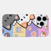 Coque iPhone 16 Pro Max Étui de téléphone chat mignon – Conception adorabl (Verso Horizontal)