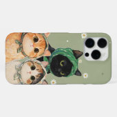 Coque iPhone 16 Pro Max Étui de téléphone chat mignon vert Kawaii chaton e (Verso Horizontal)