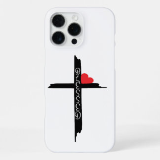 Coque iPhone 16 Pro Max étui de téléphone croix bénie