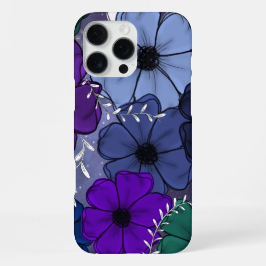 Coque iPhone 16 Pro Max Étui de téléphone floral (Verso)