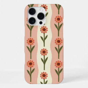 Coque iPhone 16 Pro Max Étui de téléphone floral rétro groovy