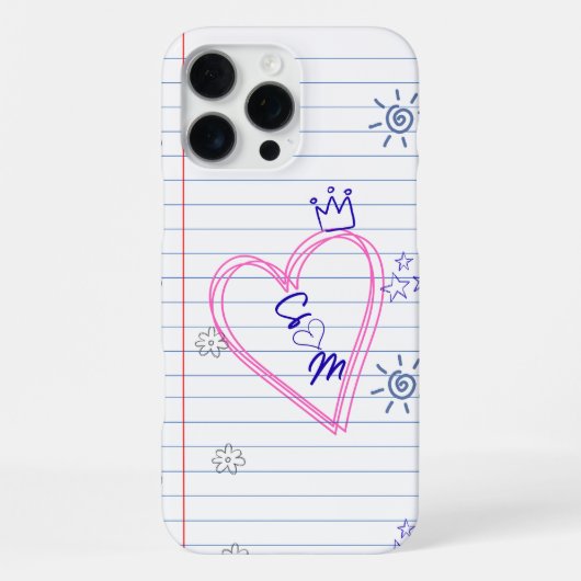 Coque iPhone 16 Pro Max Étui de téléphone personnalisable Notepad Scribble (Verso)