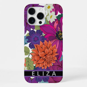 Coque iPhone 16 Pro Max Étui de téléphone personnalisé avec monogramme flo