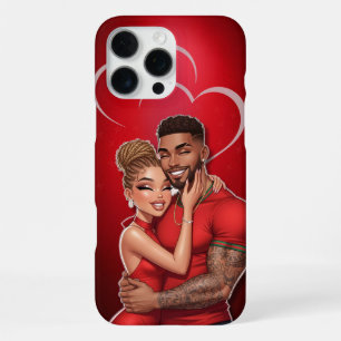 Coque iPhone 16 Pro Max Étui de téléphone personnalisé pour couple en roug