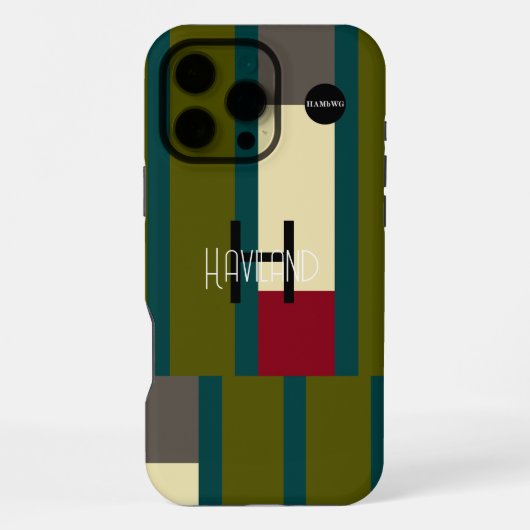 Coque iPhone 16 Pro Max Étui de téléphone portable à design abstrait moder (Verso)